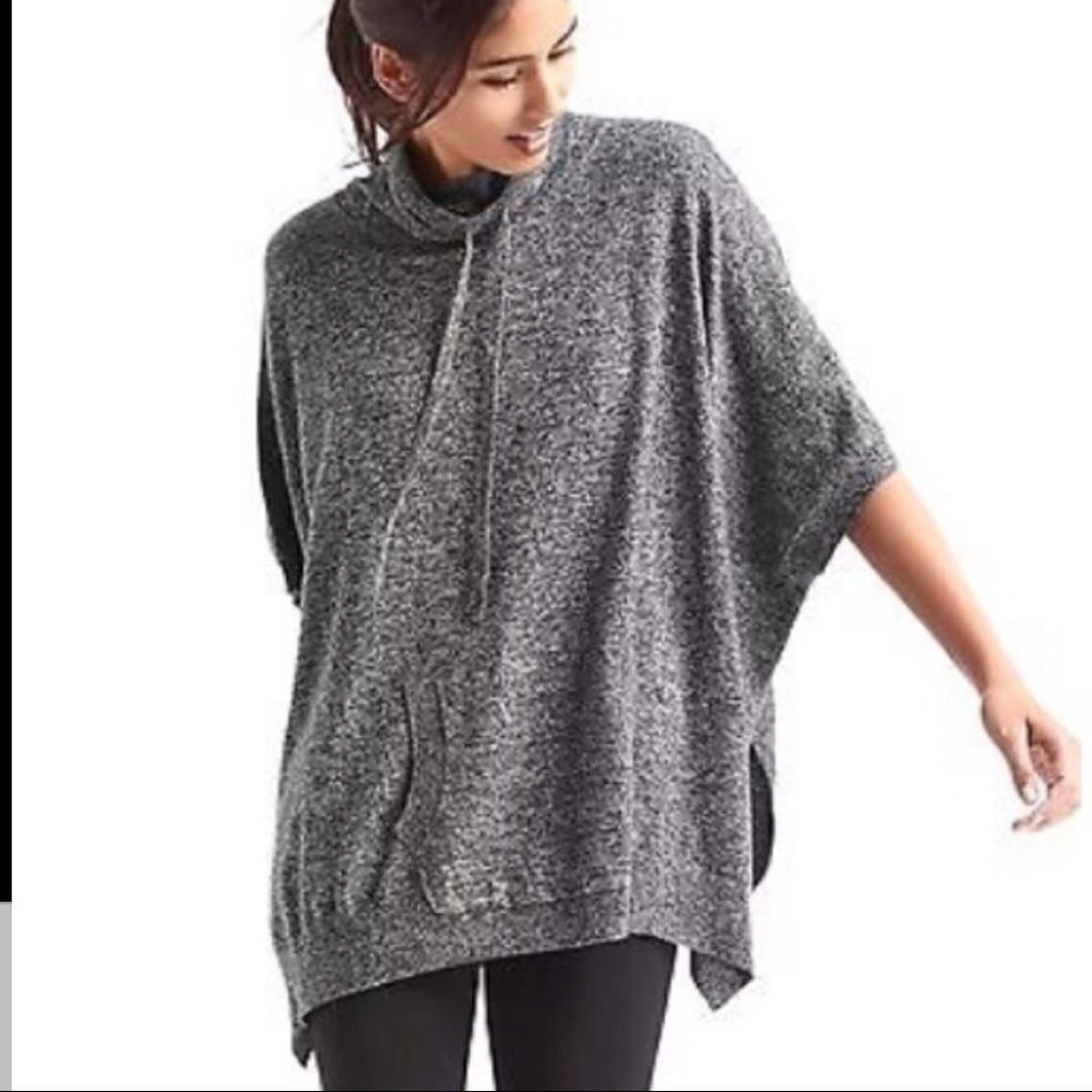 Gap Body Pure Sweater Poncho Marled Black Sz. One Size
